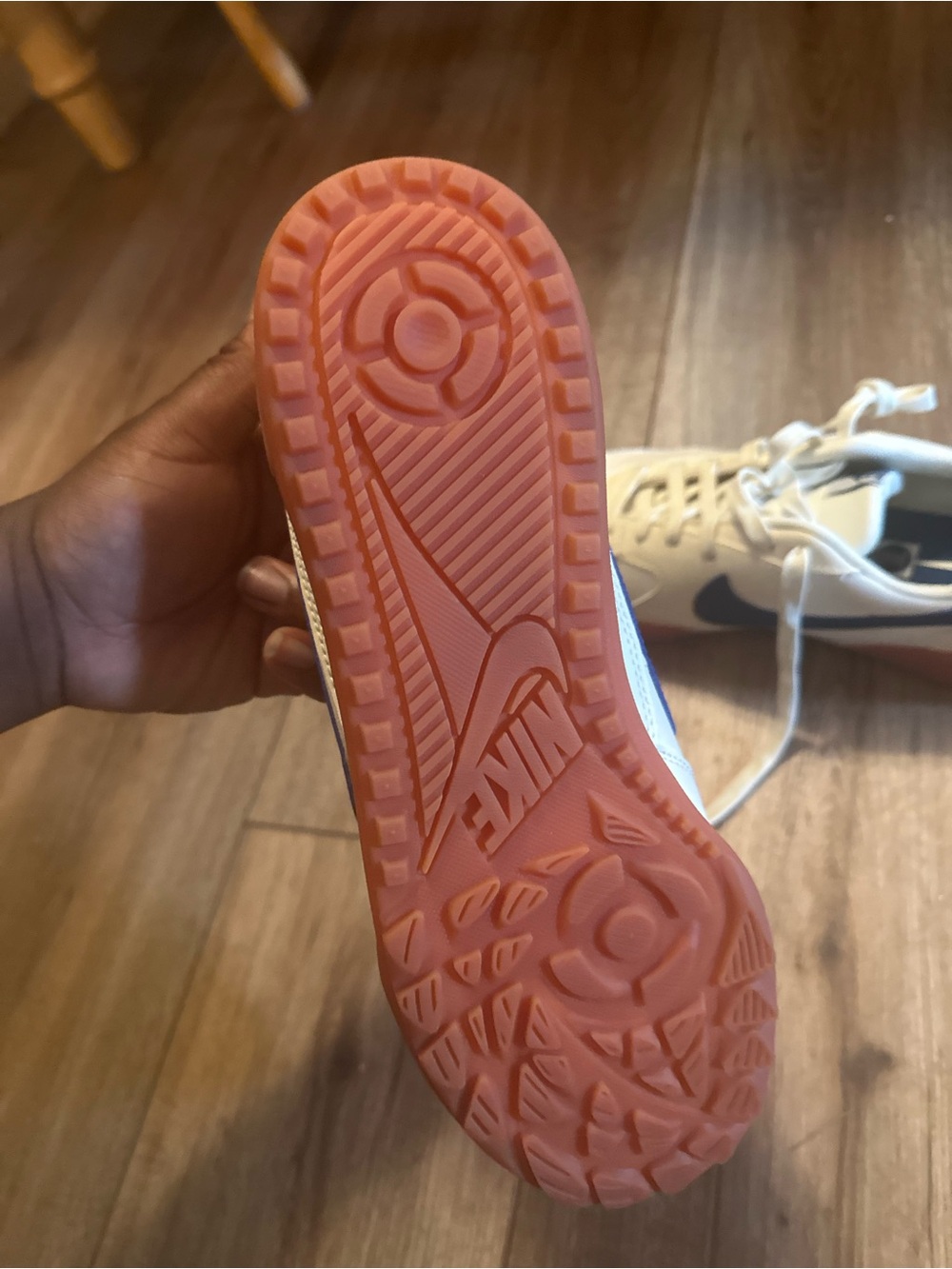 Nike White Sneakers with Coral Pink Outsole